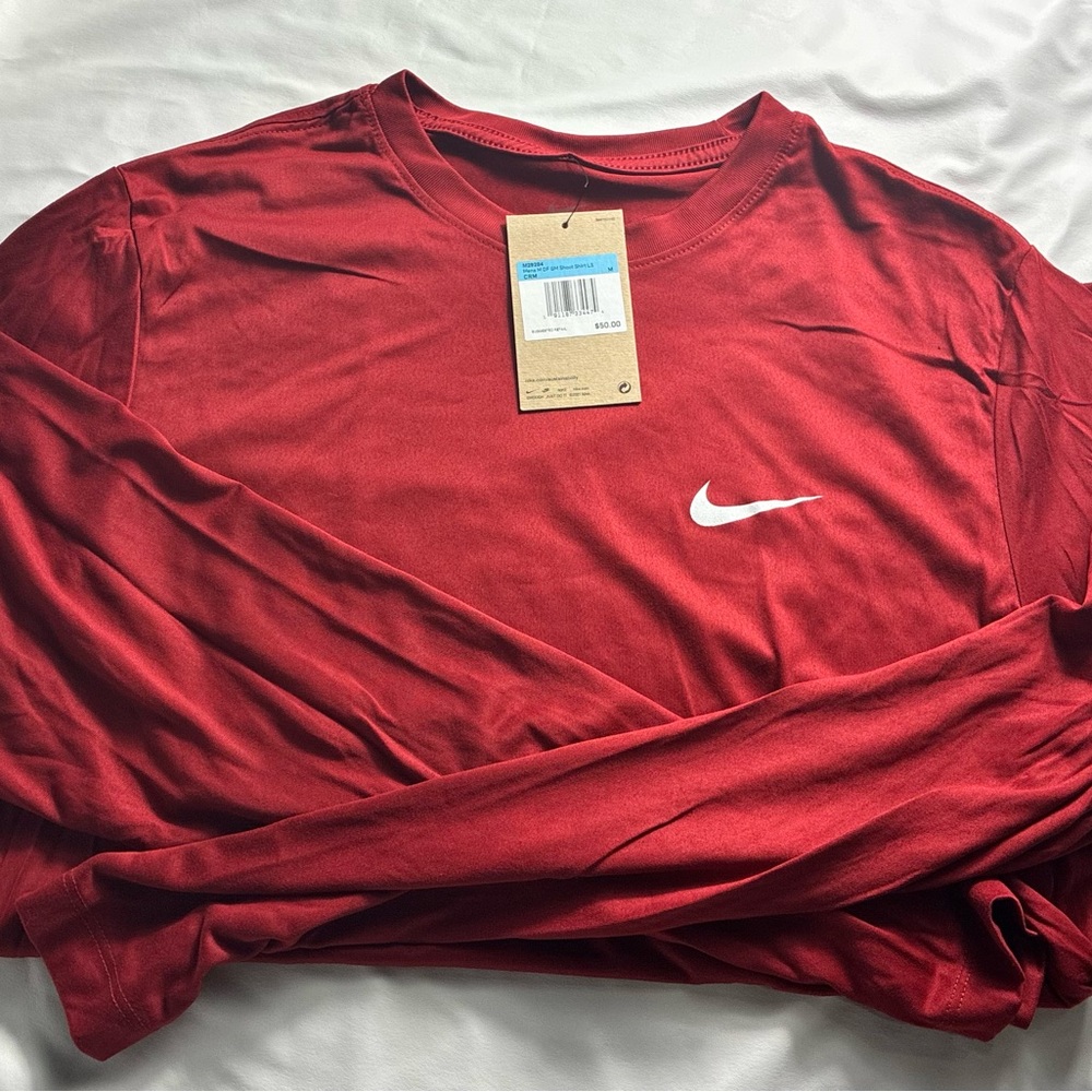 Nike Men's Long Sleeve Red Tee